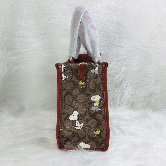NEW COACH PEANUTS DEMPSEY Carryall Signature Canvas Snoopy Woodstock Authentic - Picture 5 of 12